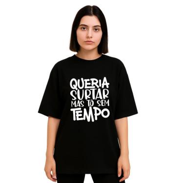 Imagem de Camiseta Oversized Feminina Algodão Treino Academia Surtada-Feminino