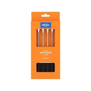 Imagem de Conjunto De Garfos Para Fondue Petisco Brinox Beli 15cm 6 Peças Preto