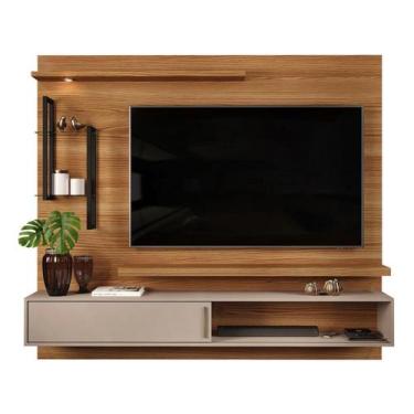 Imagem de Painel para TV até 60 DJ Móveis New Greco 2 Prateleira, Carvalho nobre