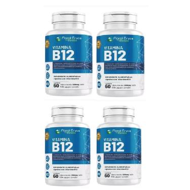 Imagem de Kit 4 Vitamina B12 Metilcobalamina 350mg 4x60 cps Floral Ervas-Unissex