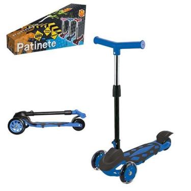 Imagem de PATINETE RADICAL INFANTIL DOBRAVEL COM 3 RODAS 40Kg Azul - DM BRASIL