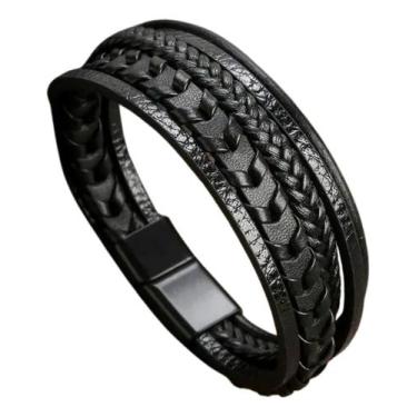 Imagem de Bracelete Pulseira Masculino Minimalist Couro Executivo Luxo - Vinkin