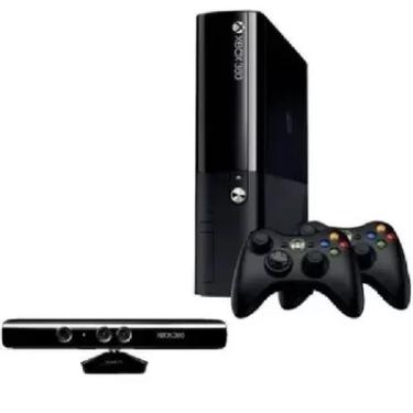 Imagem de XBOX 360 Super Slim 4gb 2 Controles + Kinect Standard Preto