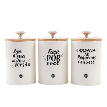 Imagem de Kit 3 Latas Double Porta Mantimentos Cozinha Organizador - DOLCE HOME