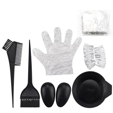 Imagem de Zwbfu 7 pcs Kit de Tintura para Mistura de Cor de Cabelo Pincéis de Tingimento de Cabelo Tinta Pente Mixing Bowl Capas de Ouvido Capa de Salão para Casa e Salão de Beleza Coloração de Cabelo Destaque