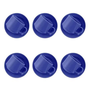 Imagem de 6 Xícaras De Chá Com Pires Donna Azul Oxford