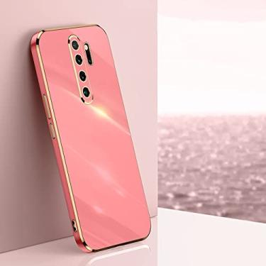 Imagem de Capa de telefone com moldura de ouro para xiaomi para redmi note 8 9 s note8 8 t note9 pro 9s 9 t 9a 9at capa de silicone macio, zb camélia vermelho, para redmi note 9 pro max