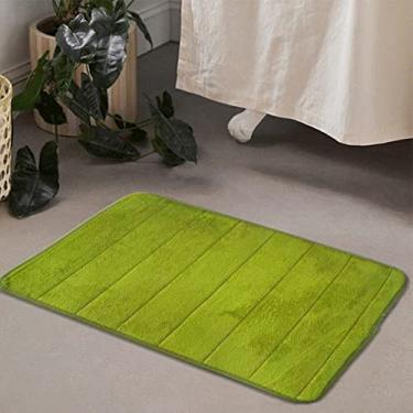 Imagem de SHENGANG Tapete de banho Tapete de lã coral almofada de espuma com memória antiderrapante Absorção de água Tapete Banheira Chuveiro Capacho, 7,40x60cm