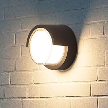 Imagem de Aditam 12 w luz de parede led externa arandela de parede led ip65 à prova dwaterproof água redonda de metal antepara luzes de parede externa luminária de parede ao ar livre para pátio varanda garagem