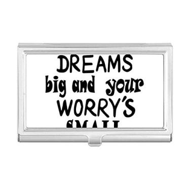 Imagem de Design de palavras em inglês Dream and Worry porta-cartões de visita, caixa de bolso