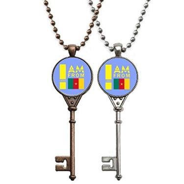 Imagem de OFFbb-USA I Am from Cameroon Art Deco Presente Fashion Chaveiro Pingente Joias Decoração de Casal