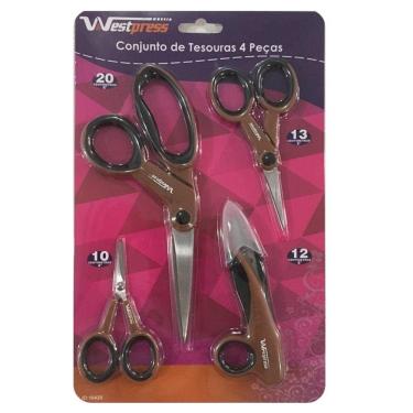 Imagem de Kit de 4 tesouras de Costura Multiuso Westpress 10420