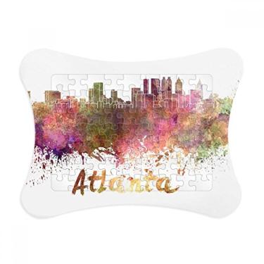 Imagem de Moldura de quebra-cabeça em aquarela Atlanta America City Decoração de quadro