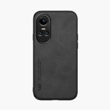 Imagem de Kepuch Silklike Capa para Oppo Reno 10/Reno 10 Pro - Case Placa de Metal Embutida para Oppo Reno 10/Reno 10 Pro - Preto