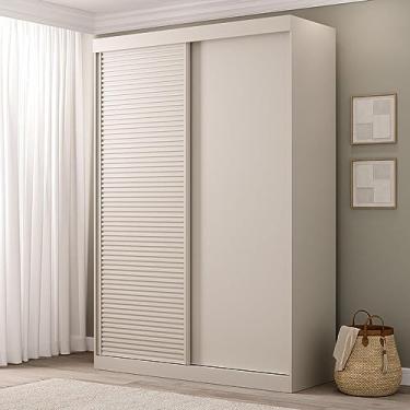 Imagem de Guarda Roupa Solteiro 2 Portas 1 Porta Ripada Samambaia Cabecasa Madeiramadeira Off White