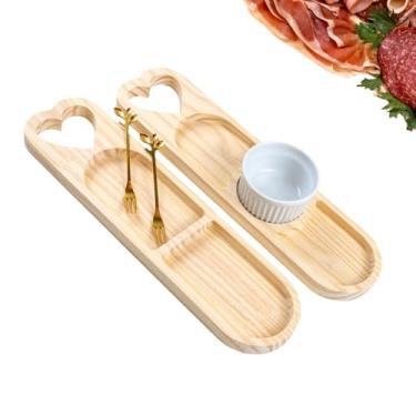 Imagem de Kit Petisqueira de Madeira com Garfinhos para Petisco e Ramequim