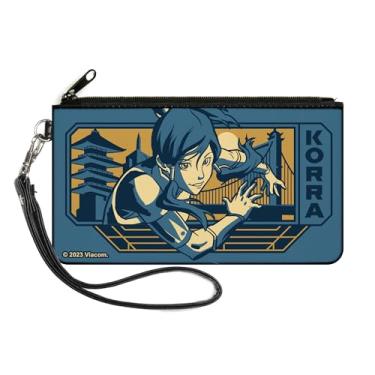 Imagem de Buckle-Down Nickelodeon Zip Around Wallet, The Legend of Korra Avatar Korra Bridge Pose and Text Blues, tela, Blues, LARGE, Casual