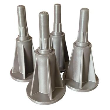 Imagem de ELEPFEET 4 peças pernas de aço e plástico para estrutura de cama (Twin Full Queen King Cal-King)