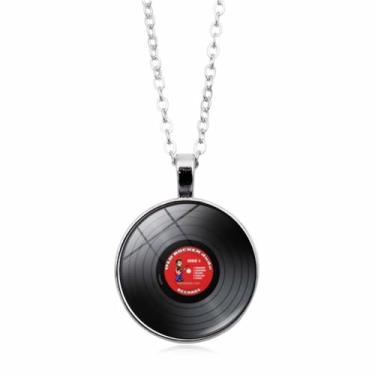 Imagem de Brincos de disco de vinil, vintage, retrô, preto, tocador, DJ, música, metal, fonógrafo, grande, círculo, leve, brincos pendentes para mulheres, adolescentes e meninas dos anos 80, estilo punk, rock,