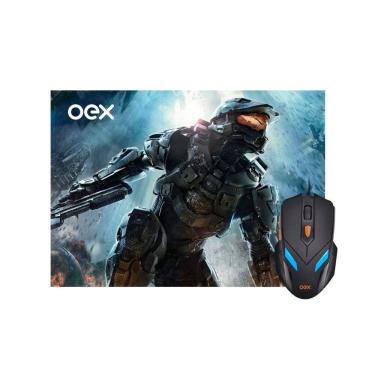 Imagem de Combo Mouse Gamer 7 Cores e Mousepad Oex Mc100 - 2400dpi