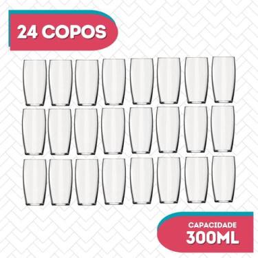 Imagem de 24 UN Copos Oca Vidro Transparente Redondo 300ml Durável Nadir - NADIR