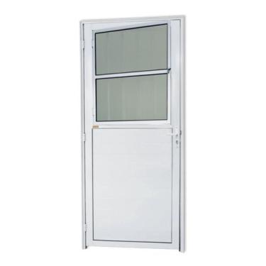 Imagem de Porta de Alumínio Lambri 210x86cm com Grade e Vidro Mine Boreal Super 