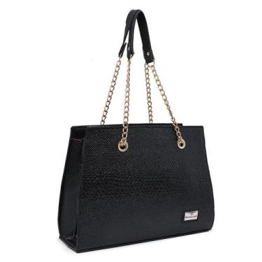 Imagem de Bolsa Baú Media Feminina Com Alça De Ombro em Corrente e Divisórias Pa