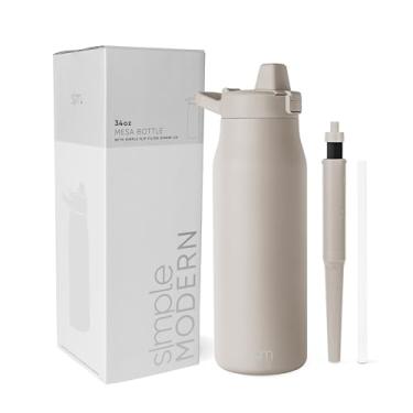 Imagem de Simple Modern Garrafa de água filtrada | Garrafas de água isoladas de aço inoxidável com filtro de carbono | Reutilizável para água potável limpa em movimento | Coleção Mesa | 970 ml, Amêndoa Birch