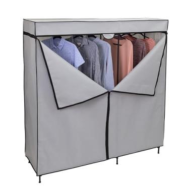 Imagem de Honey-Can-Do Armário de armazenamento de roupas de guarda-roupa de 152,4 cm, cinza