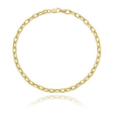 Imagem de Pulseira Masculina Cadeado Fecho Mosquetão Ouro 18k 750 - ThiLe Jóias,