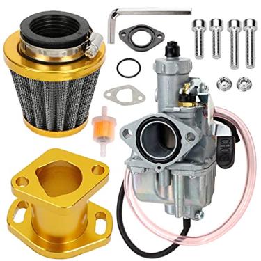 Imagem de FVRITO Kit de adaptador de filtro de ar dobrável para Predator 212cc 196cc GX160 GX200 6,5hp Motor Coleman CT200U KT196 Baja Mini Bike Go Kart Hummerhead Racing dourado