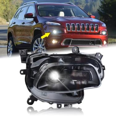 Imagem de KAMDKI Acessórios de farol HID Xenon do lado direito do lado do passageiro, compatível com Jeep Cherokee 2014-2018 com lâmpadas, montagem de lâmpada de cabeça direita 68102848AF CH2503250