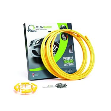 Imagem de AlloyGator Protetores de roda de liga leve | Protetores de aro | Proteção de roda | Proteção de roda de liga leve | Serve para rodas de 30 a 61 cm | 14 cores | Pacote com 4 (amarelo, rodas de até 48 cm)
