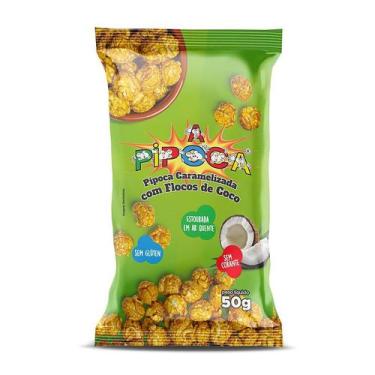 Imagem de Pipoca Gourmet Caramelizada com Flocos de Coco - Caixa com 12 unidades