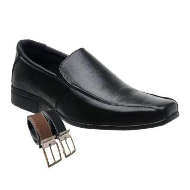 Imagem de Sapato Social Masculino Em Couro Com Elástico Calce Fácil Casamento Ig