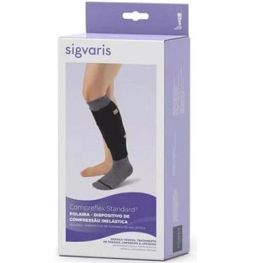 Imagem de Kit Polaina Compreflex Panturrilha 3/4 601 Ponteira Preta - Sigvaris, 