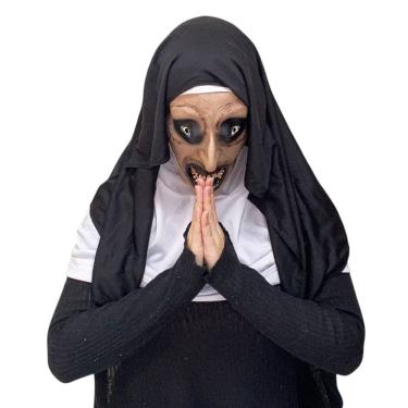 Imagem de Mascara Freira Realista Realista Latex Hallowen Festa Carnaval Fantasia Terror Susto Trolagem