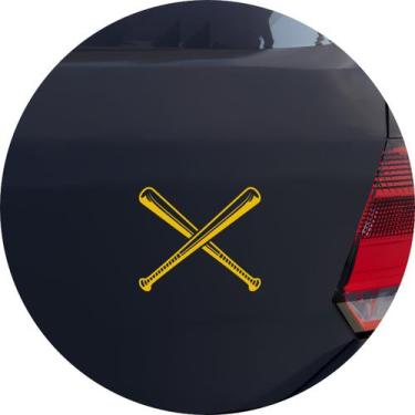 Imagem de Adesivo de Carro Tacos de Beisebol Cruzados - Cor Amarelo - Melhor Ade