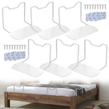Imagem de Dolenor Rolha deslizante de colchão para moldura de cama de madeira, barra de retenção de colchão deslizante, suporte antideslizante na cama (branco, 10 cm A, 6 unidades)