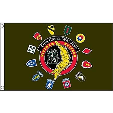 Imagem de AZ FLAG - Bandeira dos Veteranos do Vietnã da América 3' x 5' - Bandeiras Wa do Vietnã 90 x 150 cm - Banner 3x1,5 m - Drapeau Vétérans du Viêt Nam