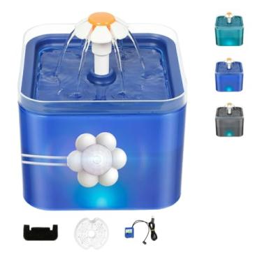 Imagem de Bebedouro Elétrico Pet 2 litros Fonte Com Filtro e Sensor de Movimento para Cães Gatos Pet (AZUL, ÚNICO)