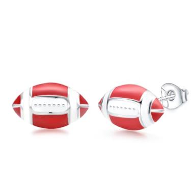 Imagem de Brincos esportivos para mulheres, homens, beisebol, futebol, futebol, softbol, rúgbi, brincos esmaltados, acessórios de joias, lembrancinhas de festa, presentes para fãs de esportes, amantes de