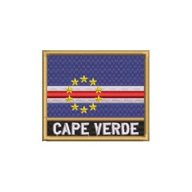 Imagem de BP0434N-001 Bandeira Cabo Verde Patch Bordado 7,5×6,3cm (D-Arquivo Matriz para bordar.)