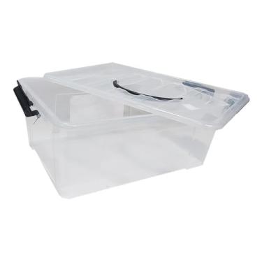 Imagem de Container Plástico Transparente N° 7-20 Litros – Caixa Organizadora com Trava, Resistente e Prática - Escritex