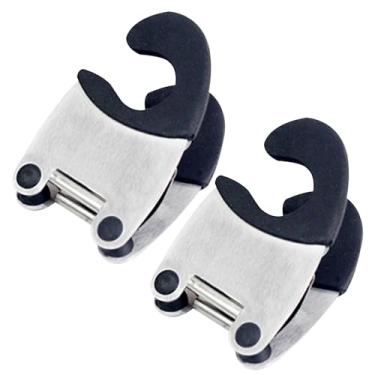Imagem de Descanso de colher de cozinha, suporte de colher de panela 2 peças de aço inoxidável com clipe de colher de silicone antiderrapante antiescaldante suporte de colher para tigela de panela, descanso de