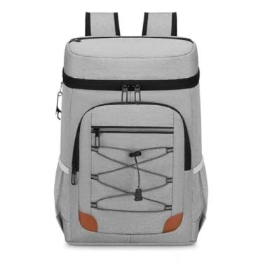 Imagem de Mochila Coolers isolada à prova de vazamentos com compartimento de almoço Resistente à água para homens/mulheres Piqueniques Viagens Esportes Grande capacidade Forro leve à prova d'água (cinza)