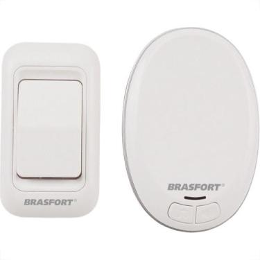 Imagem de Campainha Sem Fio Brasfort Pilha/Tomada 52 Toques Branca 7891, Branco