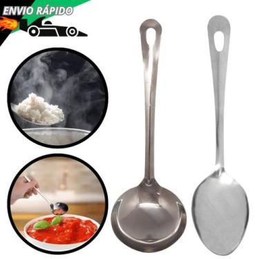 Imagem de Concha e Colher Utensilio Multiuso Em Inox Para Servir Alimentos Arroz