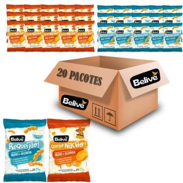 Imagem de Kit Snacks BELIVE Queijo Nacho (15x) Requeijão (15x) 25g