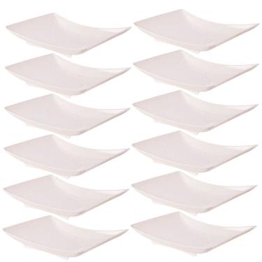 Imagem de Travessa de plástico retangular 800ml marmorizado com 12 unidades Plasutil ref. 16339